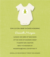 Green Teddy Onesie Invitation